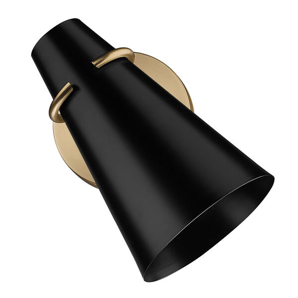 Reeva Black and Modern Brass One-Light Wall Sconce, image 2